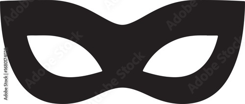 Black Masquerade Mask Isolated on White Background for Party or Celebration Stylish Eye Covering Design