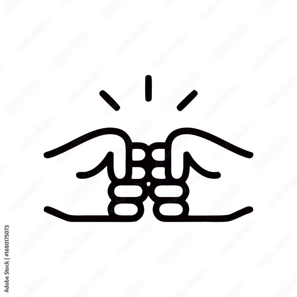 Obraz premium Illustration of a fist bump showing collaboration teamwork and a sign of greeting symbolizing partnership and agreement with a modern design on white