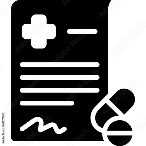 prescription icon illustration design with solid