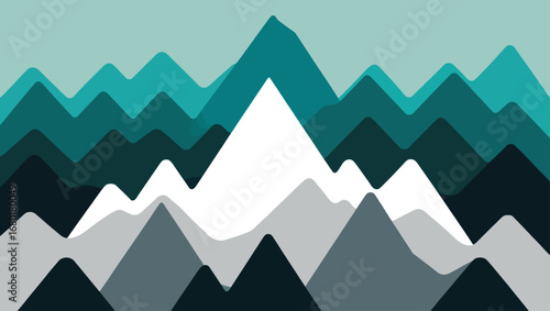 Abstract geometric mountain landscape illustration scalable vector art for design projects