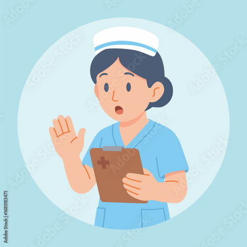 Surprised Nurse with Medical Chart