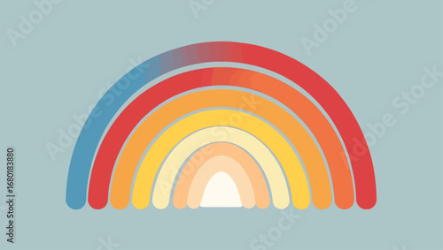 Vibrant rainbow arc illustration with gradient colors for joyful and hopeful designs