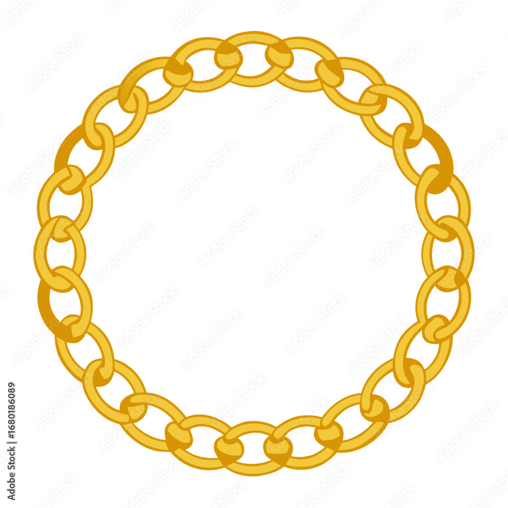 Obraz premium Gold Chain Isolated on White Background