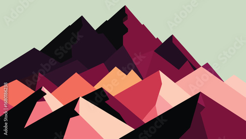 Geometric abstract mountain landscape vector illustration scalable eps for design projects