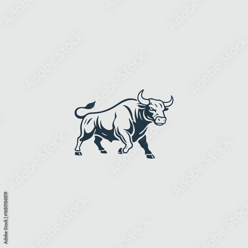Bull logo icon design template vector illustration