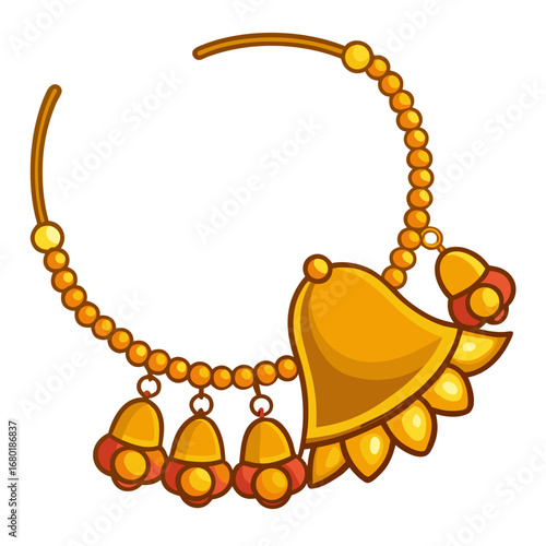 amber necklace on white background
