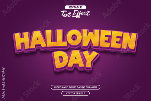 3d halloween day editable text effect with purple background