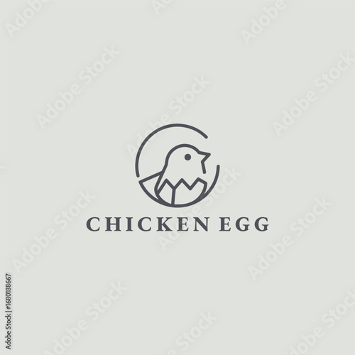 Chicken egg logo icon design template vector illustration