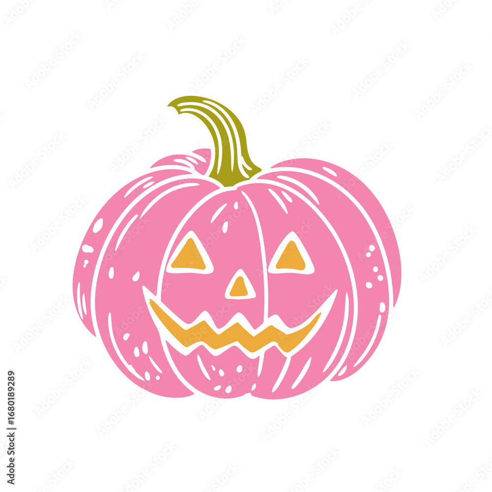 Fototapeta premium Original illustration featuring Halloween pumpkins, drawn in a minimalist and colorful style. Illustrations for posters, cards, and graphic design.