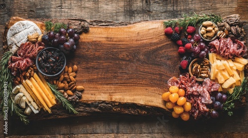 Elegant Charcuterie Board with Fresh Fruits and Nuts