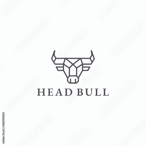 Head bull logo icon design template vector illustration