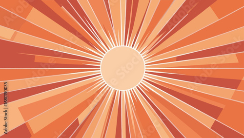 Abstract radial burst with warm tones and central circle vector illustration