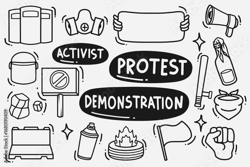 set of demonstration doodle good for background, wallpaper, element design, icon, etc