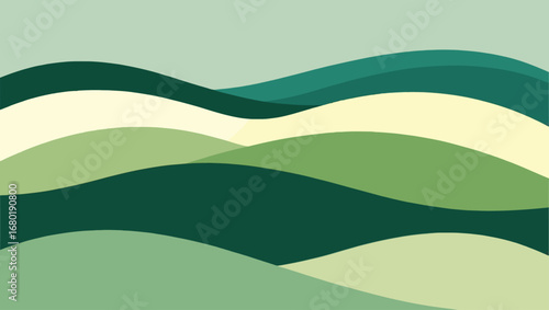 Abstract green wave pattern vector illustration elegant organic flowing design scalable artwork