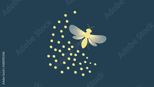 Enchanting firefly illustration with glowing lights vector graphic for magical night scenes