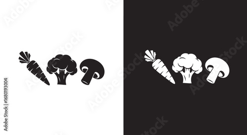 An outline style of assorted vegetables, a modern and clean icon for a grocery store, a farmer's market, or a health food blog.