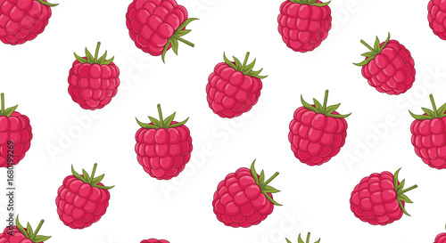 Vibrant raspberry pattern for fresh designs, perfect for food, health, or summer themes.