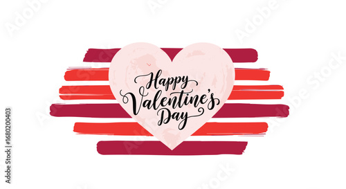 Celebrate love with this vibrant Happy Valentine's Day heart graphic featuring bold brush strokes.