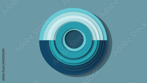 Abstract circular orb with glowing ripples and gradient effect vector illustration