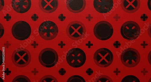 Red Abstract Pattern with Geometric Shapes.
