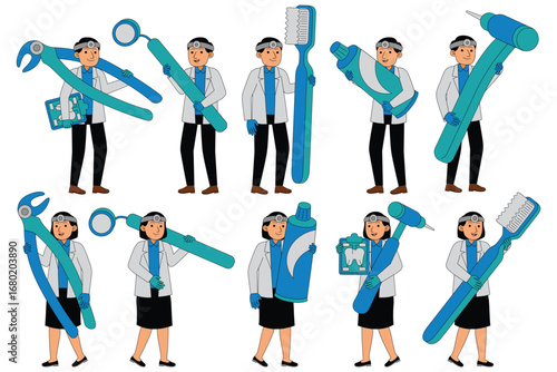 Dentist Profession Vector Illustration