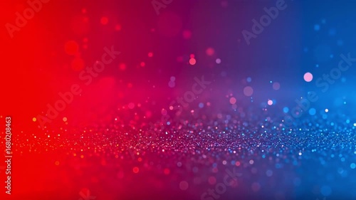 Red to blue gradient bokeh with scattered light points