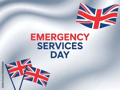 Wallpaper Mural Honoring united kingdom emergency services personnel on emergency services day with union jack flags Torontodigital.ca