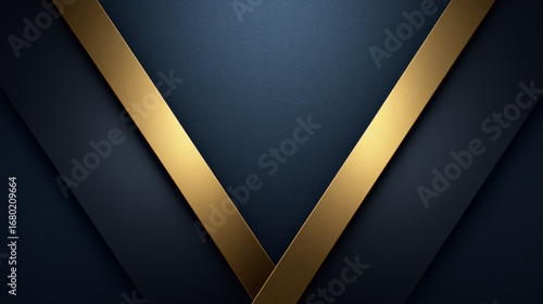 Dark Blue and Gold V - Shaped Background
