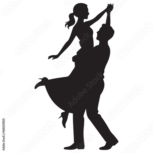 Romantic Silhouette of a Couple in Love