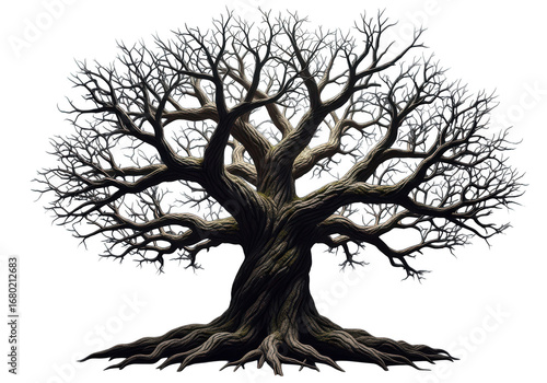 Wallpaper Mural Silhouette of a bare tree isolated on transparent background Torontodigital.ca