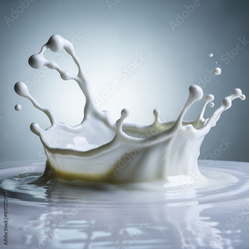Milk Splash Crown on White gradient