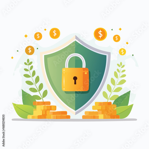 A clean, modern illustration showing a concept of financial security.