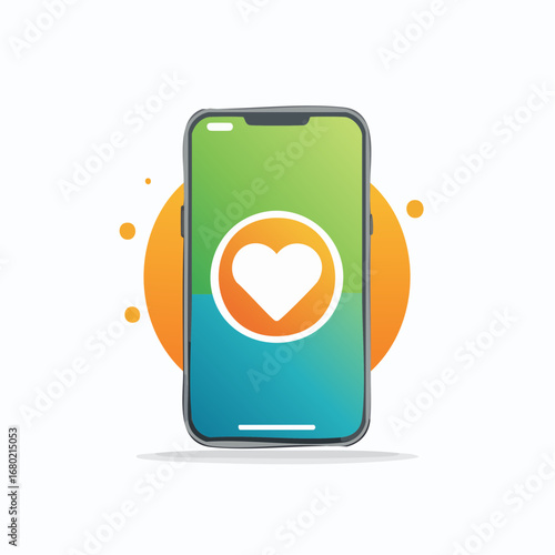 An illustration of a smartphone displaying a medical or health app interface.