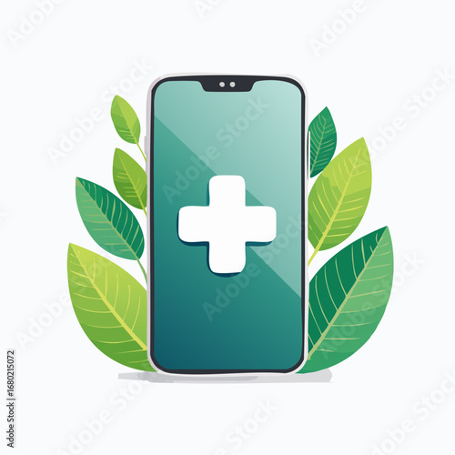 An illustration of a smartphone displaying a medical or health app interface.