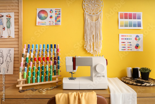 Creative sewing workspace w...