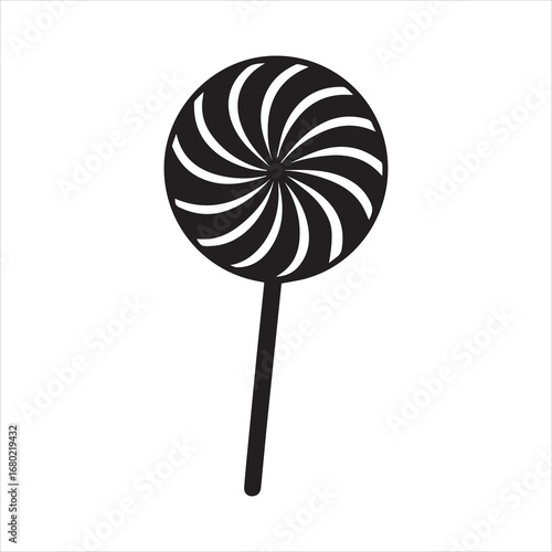  Swirl lollipop candy on transparent background silhouette