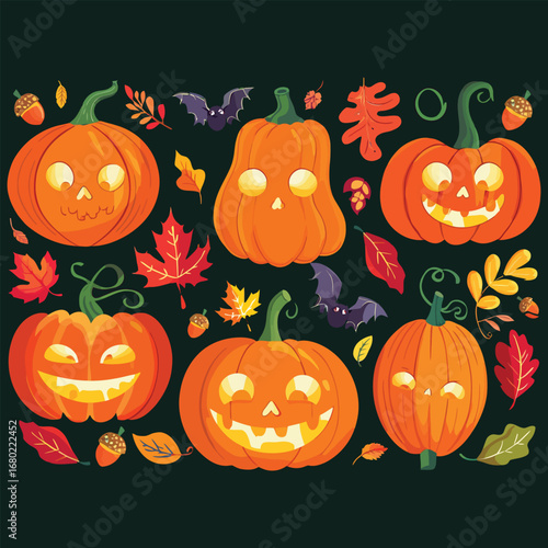 halloween background with pumpkins