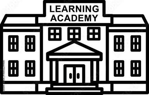Learning Academy Building Outline Illustration