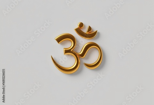 hindu om gold symbol in the white background.