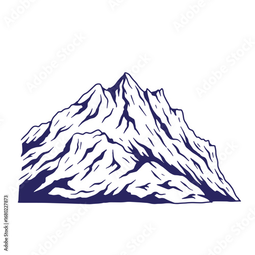 Simple mountain range silhouette vector illustration suitable for outdoor adventure concepts