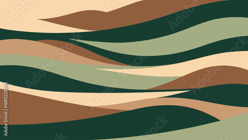 Abstract wavy organic shapes seamless pattern vector art in earthy tones scalable illustration