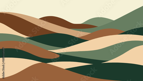 Abstract organic landscape vector illustration serene natural forms flowing earth tones scalable eps