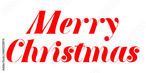 Merry Christmas text, handwritten calligraphy for holiday card, poster, and banner isolated on white background