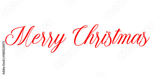 Merry Christmas text, handwritten calligraphy for holiday card, poster, and banner isolated on white background