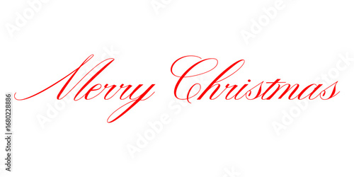 Merry Christmas text, handwritten calligraphy for holiday card, poster, and banner isolated on white background