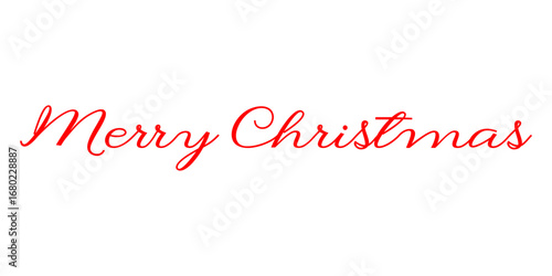 Merry Christmas text, handwritten calligraphy for holiday card, poster, and banner isolated on white background