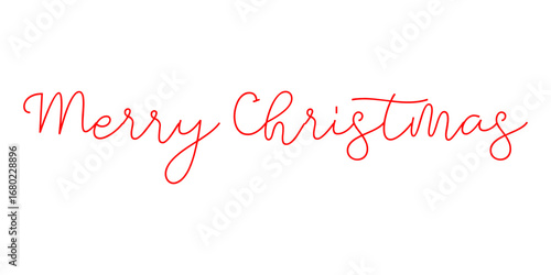 Merry Christmas text, handwritten calligraphy for holiday card, poster, and banner isolated on white background