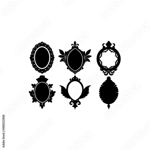 6 different enchanted mirror ornament silhouette v