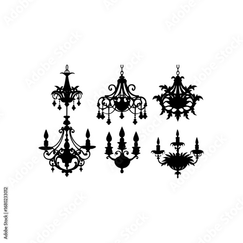 6 different fantasy glowing chandelier ornament si