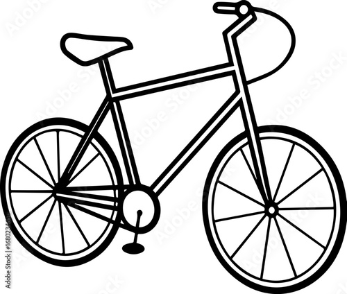 bicycle outline coloring book page vector illustration line art digital drawing